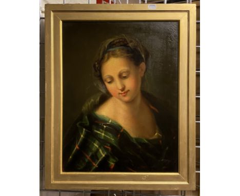 THOMAS DUNCAN (ATTRIBUTION) ''PORTRAIT OF EFFIE DEANS OIL ON CANVAS 45CMS X 34CMS