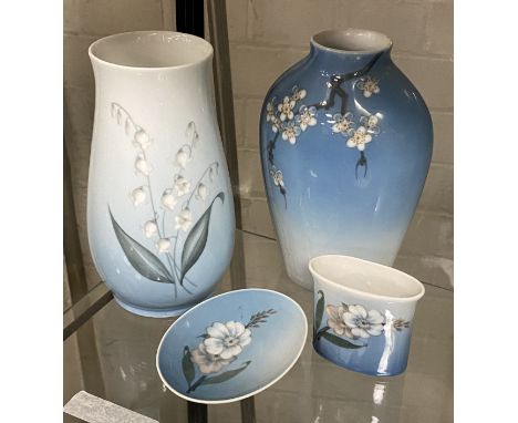 2 ROYAL COPENHAGEN VASES &amp; 2 OTHER R/C ITEMS