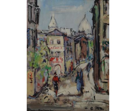 Hans Rolf Peter, 1926-2020 Neustadt a.d. Weinstraße,  Paris Montmartre, Öl/Malkarton, links unten betitelt, rechts unten sign