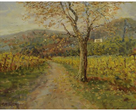 Karl August Wolff, geb. 1938 Ludwigshafen am Rhein,  lebt und arbeitet in Offenbach an der Queich, hier: Blick auf Schloß Lud