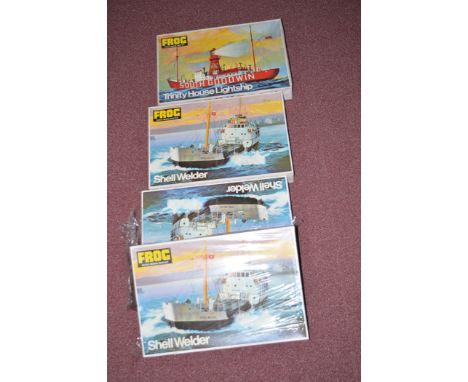 Frog model constructor kits, to include: Trinity house Light Ship: Shell Welder (x3).  (4)
