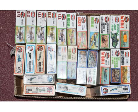 Airfix model constructor kits: series 2, 1:72 scale, Aircraft and Helicopters; HO/OO scale Tanks, Transporters, and a Bofors 