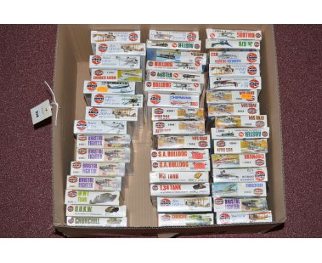 Airfix model constructor kits: series 1, 1:72 scale Aircraft; and HO/00 scale Tanks.  (46)