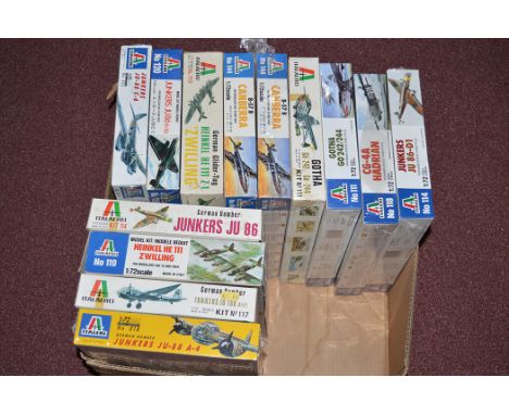 Italeri model constructor kits: 1:72 scale, to include no.114, 118, 111, (x2  variations), 144 (x 2 variations), 119 (x2 vari