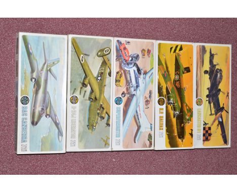 Airfix model constructor kits, 1:72 scale, series 5, to include, Bristol Super freighter, B-24J Liberator, BAC Canberra B (I)