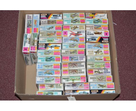 Matchbox model constructor kits: mainly 1:72 scale, pink series Aircraft kits; 2 1:700 scale Battleships, HMS Kelly and HMS A