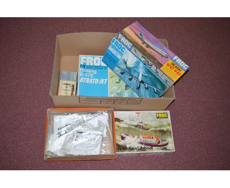 Frog model constructor kits, to include: a Boeing B-47E Strato-Jet, 1:72 scale; Fokker D21 Blue Series 1:72 scale; B.O.A.C. V