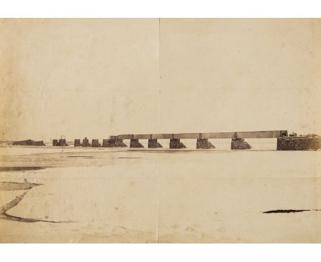 NO RESERVE Photographs.- Canada.- [?Notman (William, photographer)] Victoria Bridge, Montreal under construction, albumen pri