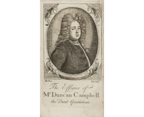 [Bond (William)] The History of the Life and Adventures of Mr. Duncan Campbell, first edition, engraved portrait and 3 plates