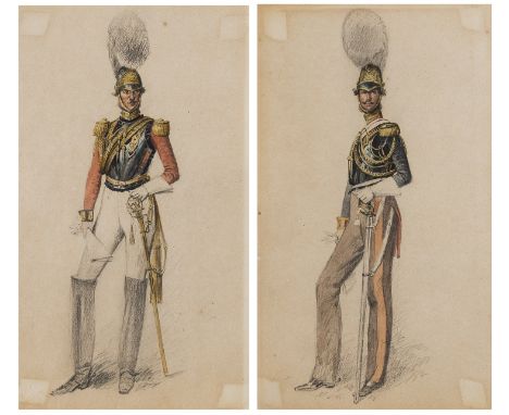 Military.- Dubois-Drahonet (Alexandre-Jean, French portrait painter, 1791-1834) Two portrait studies of military figures, bot