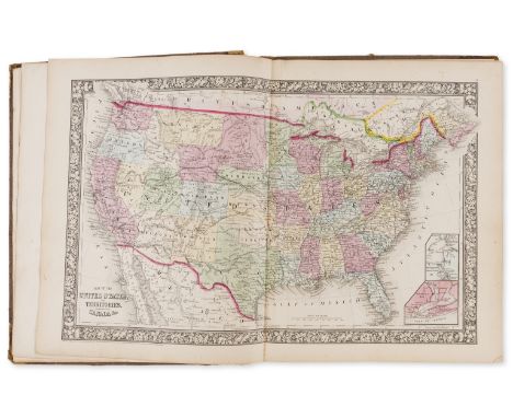 Americas.- Mitchell, Jr. (S.Augustus) Mitchell's New General Atlas..., 84 hand-coloured lithographed maps &amp; plans on 52 s