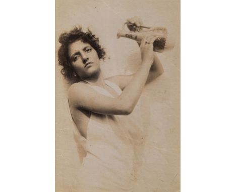 Photographs.- Galdi (Vincenzo) ?Self-portrait with Pitcher, albumen print, c.90 x 125mm., ink studio stamp on verso just show