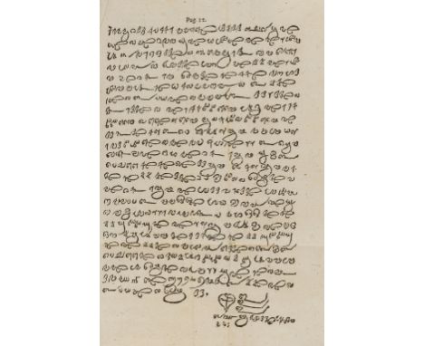 Southern Asian languages.- Alphabets.- Amaduzzi (Giovanni Cristoforo) and Cassiano Beligatti Alphabetum Brammhanicum seu Indo