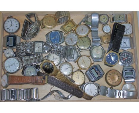 A collection of 36 mainly mechanical mixed gents and ladies wristwatches, Tissot, Oris, Tegrov, Sekonda, Rotary, Fossil, etc.