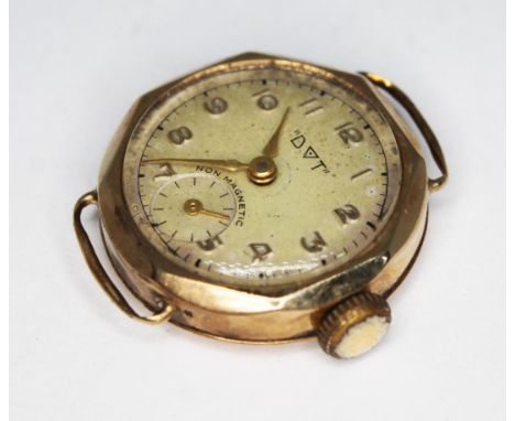 A 1950s 9ct gold ladies wristwatch, the dial signed 'Dot', the 15 jewel cal. FHF 63 manual wind movement signed 'Bravingtons'