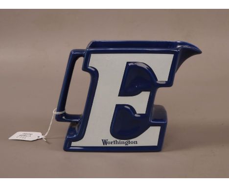 Worthington Blue "E" Ceramic Jug#2045