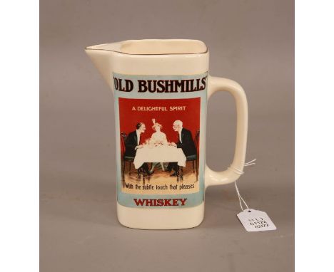 Vintage Old Bushmills White Ceramic Jug, "With The Subtle Touch That Pleases" 18cm#2198