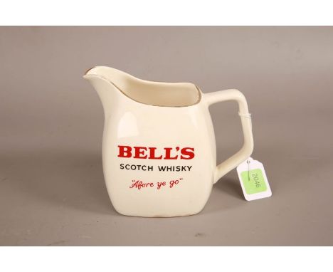 Bells Scotch Whisky Ceramic Jug White and Gold with Red Lettering  "Afore ye Go"14cm#2046