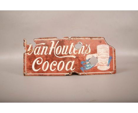 Van Houten's Cocoa Original Enamel Sign. 15x38cmReserve:£40 #1910