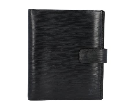   LOUIS VUITTON VINTAGE Agenda "AGENDA FUNCTIONELLE GM", Koll.: 1998, akt. NP.: 665,-€.  Epi Leder Serie in Schwarz mit goldf