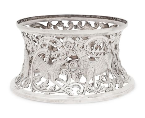 An Irish Silver Dish Ring&nbsp;T. Weir and Sons, Dublin, 1915hallmarked for Sterling on body13 ozt 12 dwtHeight 4 1/2 x diame