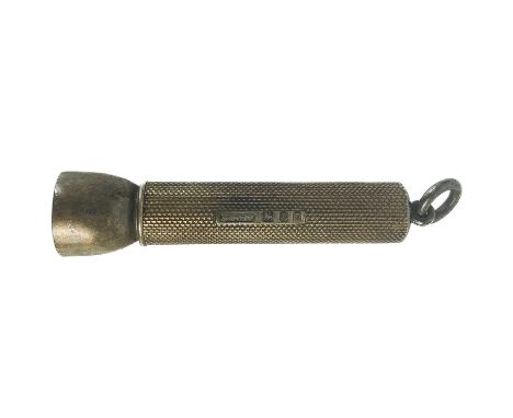 A George V silver fob cigar piercer by Sampson Mordan &amp; Co. With engine turned decoration, London 1938, length 62mm, 17.4