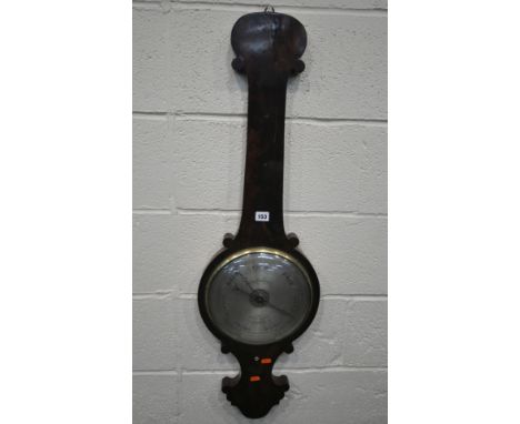 KEEN AND FRODSHAM OF LIVERPOOL, A 19TH CENTURY MAHOGANY BAROMETER, with a glass convex door, that’s enclosing an 11.5 inch di