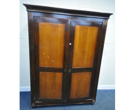 AND SO TO BED, A MODEL PALAIS WALNUT AND CHERRY VENEER DOUBLE DOOR WARDROBE, width 164cm x depth 63cm x height 216cm, conditi