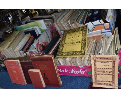 TEN BOXES AND LOOSE MUSIC BOOKS AND SHEET MUSIC, including thousands of pieces of sheet music from choral, classical, festiva