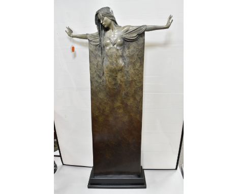 MICHAEL JAMES TALBOT (BRITISH B.1959)  'OPHELIA' BRONZE STATUE with patinated detail shifting in tone from dark to light, lim