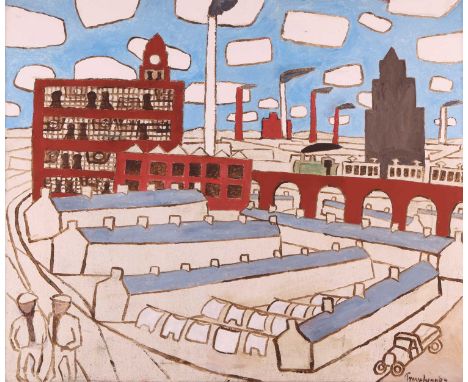Julian Trevelyan (British 1910-1988) Industrial landscape signed and dated 'Trevelyan 87' (lower right)  oil on canvas 75.5 x