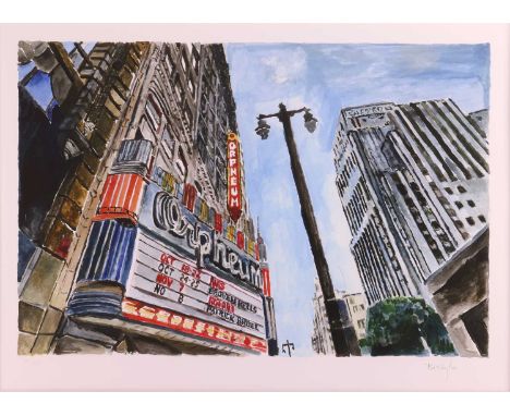Bob Dylan (American, b. 1941)Theater, Downtown LA (2016) signed in pencil (lower right) Giclee print on Hahnemühle 350gsm Mus