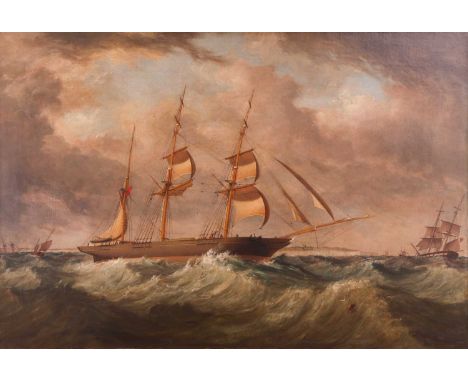 George Mounsey Wheatley Atkinson (Irish 1806-1884)Merchant frigate off Doversigned and date 'Geo. M. W. Atlkinson 1856' (lowe