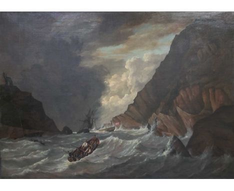 Attributed to Charles Augustus Mornewick (British c.1793-1874) Heading to the shipwreck at Ilfracombe indistinctly signed wit