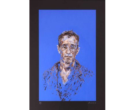 Maggi Hambling (British, b.1945) Portrait of Derek Jarman signed 'Hambling '98' (lower right), numbered 24/250 silk-screen pr