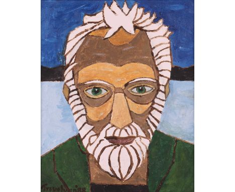 Julian Trevelyan (British 1910-1988) Self-portrait signed and dated 'Trevelyan 88'  oil on canvas 50.5 x 40.5 cm, framed 61 x