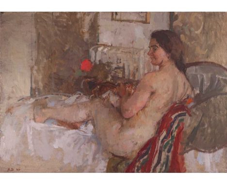 Bernard Dunstan (British 1920-1917)Reclining nudesigned with initials and dated 'B D 99' (lower left), further signed, dated 