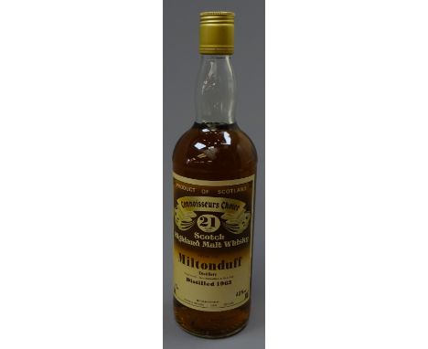 Connoisseurs Choice 21 year old Scotch Highland Malt Whisky from the Miltonduff  Distillery, distilled 1963, 75cl 40%vol, 1bt