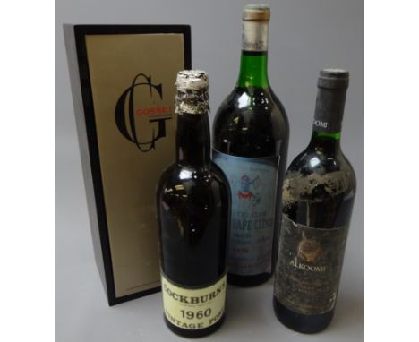 Chateau Pape Clement 1978, Magnum with facsimile label, Alkoomi Australian Shiraz 1997, Cockburn's 1960 Vintage Port, with fa