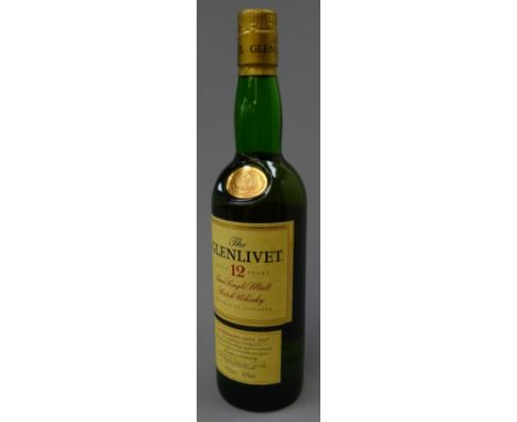 The Glenlivet Pure Single Malt Scotch Whisky aged 12 years, 70cl 40%vol, 1btl Condition Report Click here for further images,