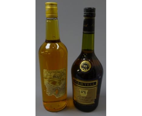 Martell VS three Star Cognac, 68cl 40%vol, Bell's Scotch Whisky, no front label, no proof or contents, 2btls Condition Report