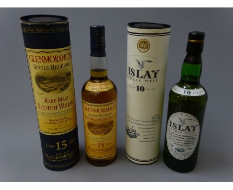 Glenmorangie Single Highland Rare Malt Scotch Whisky, aged 15 years, 43%vol, and M&S Islay Single Malt aged 10 years, 40%vol,