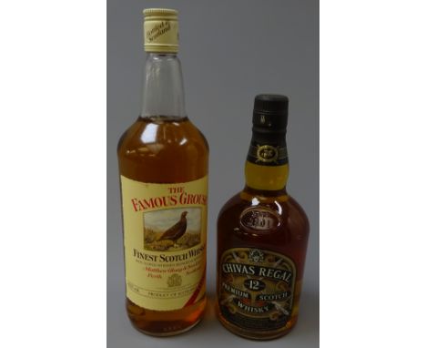 The Famous Grouse Finest Scotch Whisky, 1ltr 40%vol and Chivas Regal Premium Scotch Whisky, aged 12 years, 70cl 40%vol, 2btls