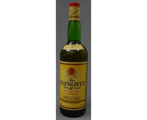 The Glenlivet Pure Single Malt Scotch Whisky, aged 12 years, 75cl 40%vol, 1btl Condition Report Click here for further images