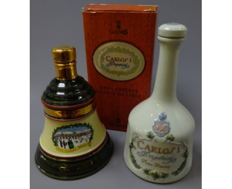 Carlos l Imperial Gran Reserva Brandy De Jerez 70cl 40%vol in Lladro porcelain decanter and carton, Bell's Christmas 1989 Old