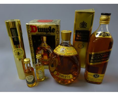 John Haig Dimple Old Blended Scotch Whisky, 262/3floz 70 proof, Johnnie Walker Black Label Extra Special Whisky 12 years old,