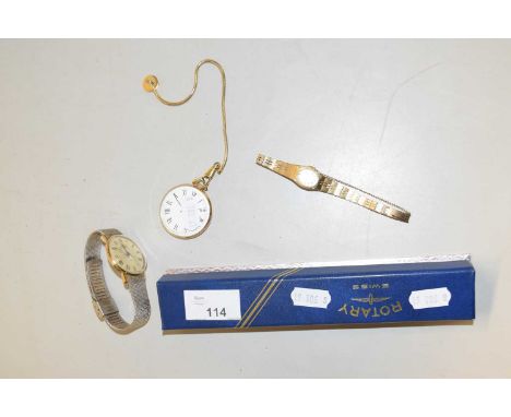 A Rotary lady's wristwatch together with a gents Sekonda wristwatch and a further pocket watch (3)