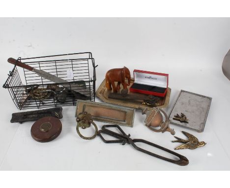 Collection of various metalware, letter boxes, door knocker and sundries (1 box)