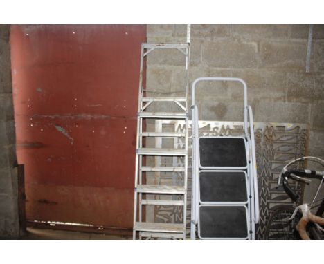 A metal step ladder
