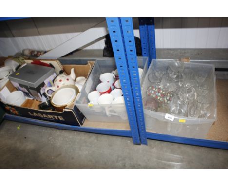 Three boxes of various sundry china to include boxed Royal Worcester 